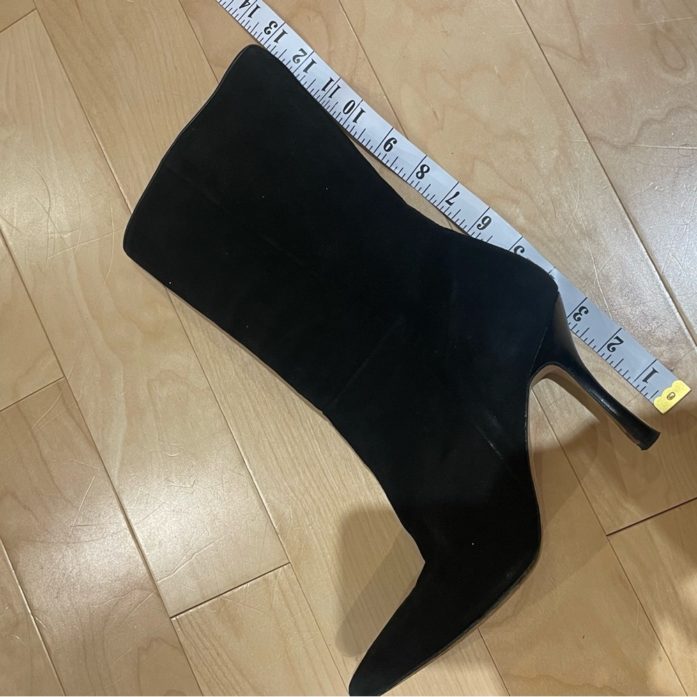 Manolo Blahnik - Vintage Black Suede Stiletto Boot Heels (size: 38) - Picture 7 of 8